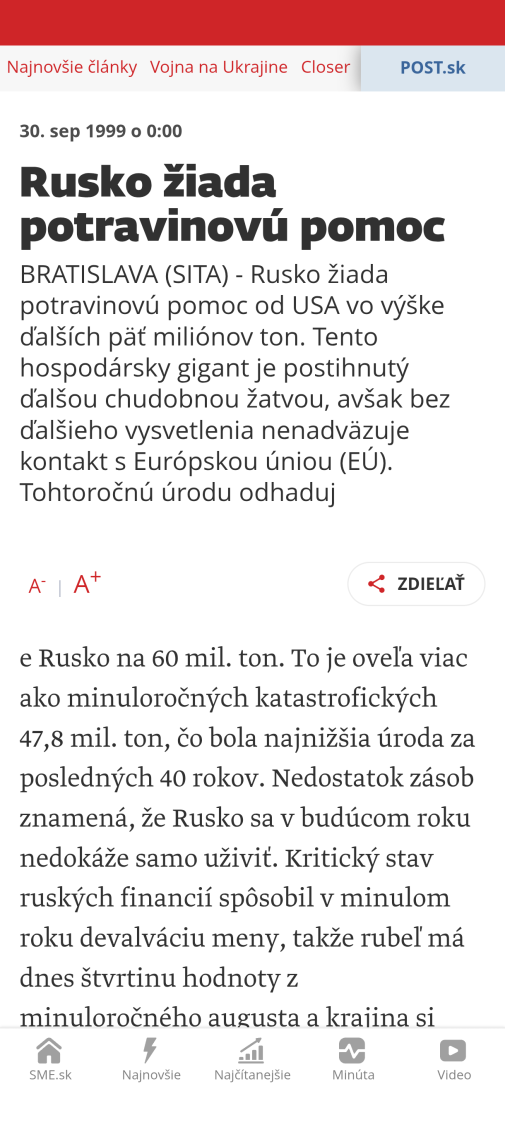 Z histórie vyspelého ruSSka